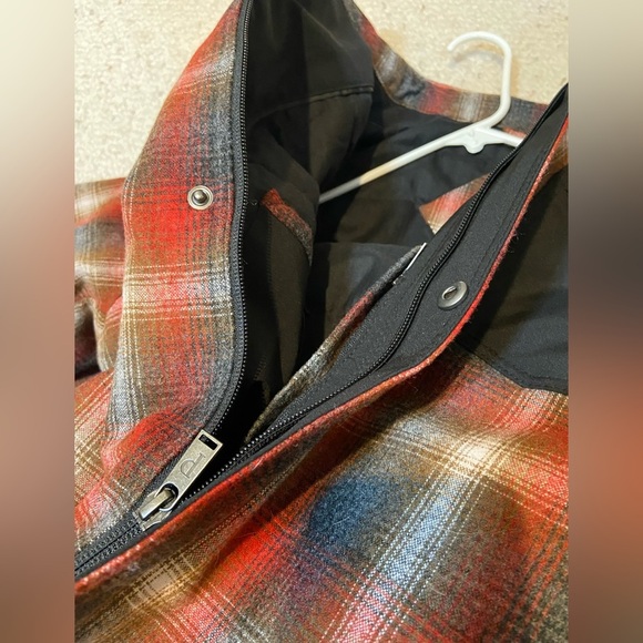 Pendleton Red and Black Plaid Zipper and Button Wool Jacket - Picture 4 of 5